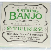 D'Addario J60 - ������ ��� ������, 5 String and Tenor Banjo/Light/Nickel