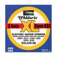 D'Addario EXL125/3D - ������ ���  �� .���., Super Light/Regular, ������, 9-46, 3 ���������