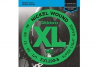 D'Addario EXL220-5 - ������ ��� ,nickel,super soft 40-125