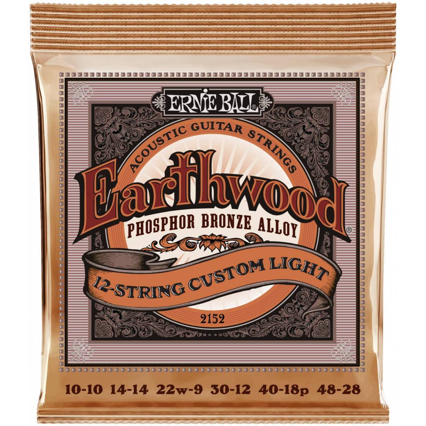 ERNIE BALL 2152 Earthwood Phosphor Bronze Custom Light 10-46 - ������