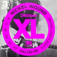 D'Addario EXL120/3D - ������ ���  �� .���., Super Light, ������, 9-42, 3 ���������