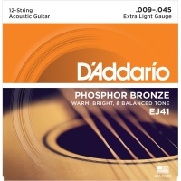 D'Addario EJ41 - ������ ��� 12-�������� ������, ������/������, Extra Light 9-45