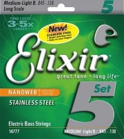 Elixir 14777 NANOWEB �������� ����� ��� 5-�������� ���-������, Medium w/Light B, 45-130