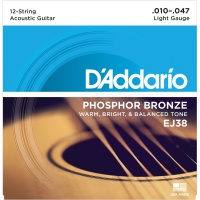 D'Addario EJ38 - ������ ��� 12-�������� ������, ������-������, Light 10-47