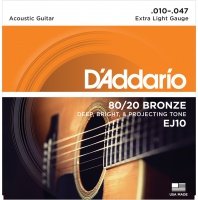 D'Addario EJ10 - ������ ��� ������������ ������ ������ 80/20, Extra Light 10-47