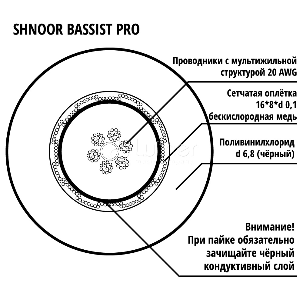 SHNOOR Bassist-PRO-20AWG ����������� ��� ������ ����������������, d6,8