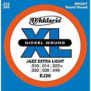 D'Addario EJ20 - ������ ��� ������������� Jazz Extra Light, 10-49