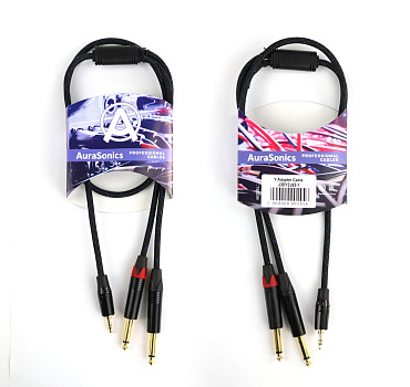 AuraSonics J35Y2J63-1 ����� Y-������ jack 3.5�� <-> 2 x jack 6.35��, 1�
