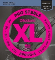 D'Addario EPS170-5 ProSteels    5- -, Light, 45-130, Long Scale