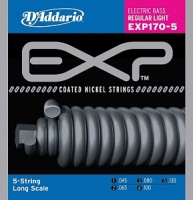 D'Addario EXP170-5 Coated    5- -, Light, 45-130, Long Scale